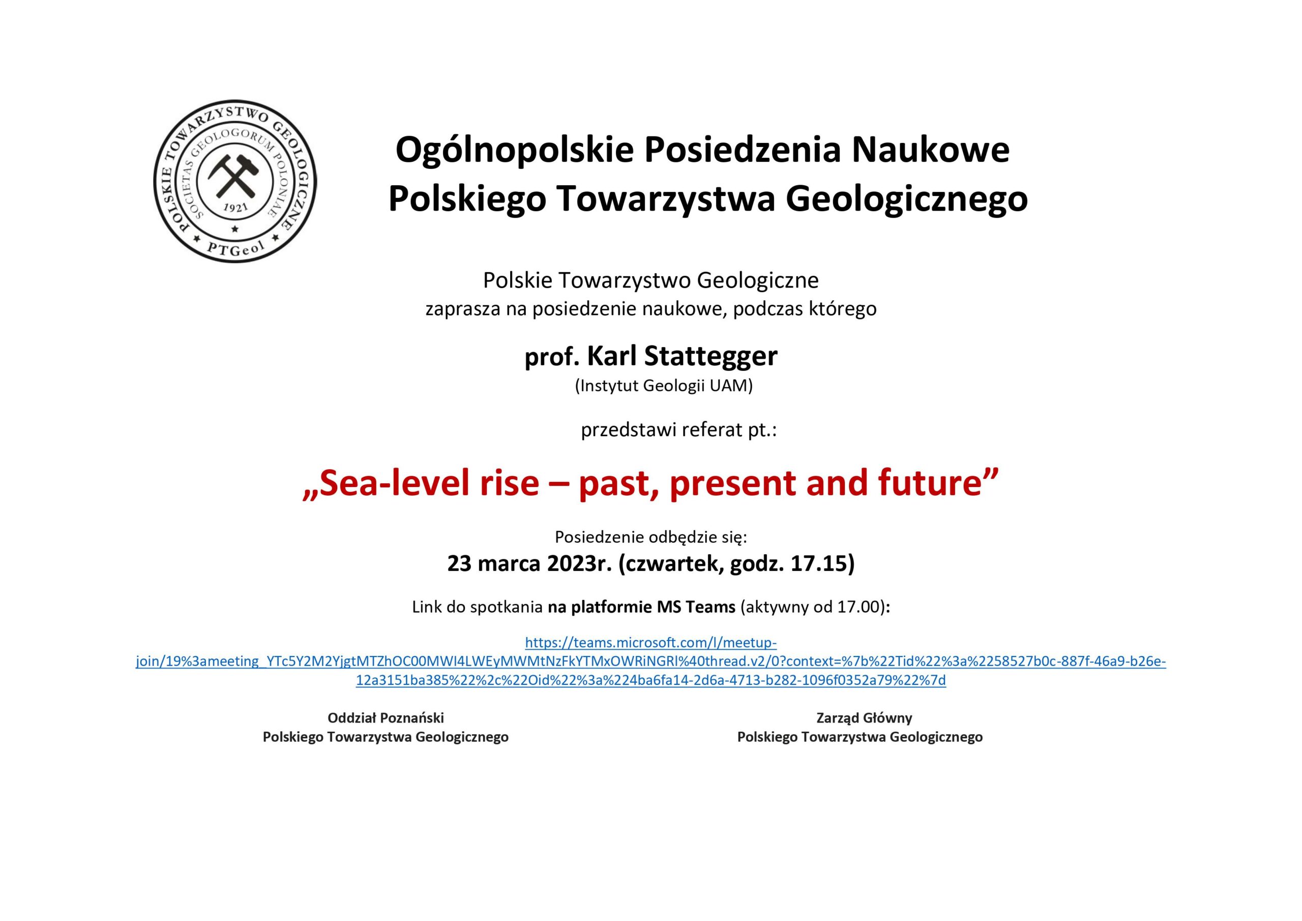 „Sea-level rise – past, present and future” – referat